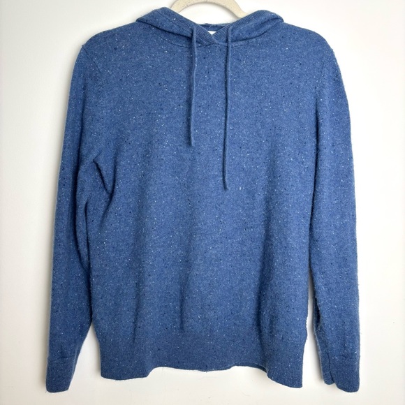 Everlane 100% Cashmere Blue Donegal Hoodie Sweater size M Medium